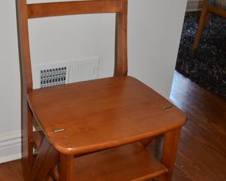 Step stool chair foldable