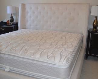 Safavieh Upholstered King Bed with Mattress