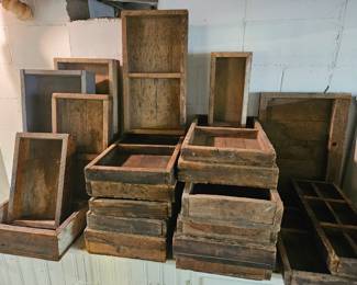 Primitive wooden boxes
