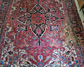Authentic woven oriental rug.  Aprox. 92" x 125" Central Medallion Heriz