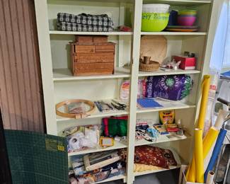 Antique miniature dresser, sewing and craft supplies