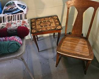 Inlaid music box table (in need of repair)