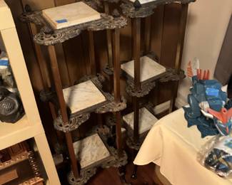 Great Cast Iron and Marble Tables