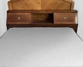 Full Size Bed Wooden Headboard With Sliding Doors