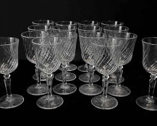 Set of 16 Crystal Swirled Footed Shot Glasses