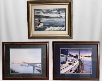 Three Framed Seaside Prints by Patrick E. Sullivan Fred Betz