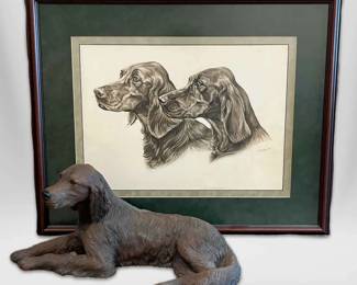 Framed Irish Setter Print by Ernest Hunt Dog Figure