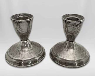  003 Two Sterling Silver Candlestick Holders