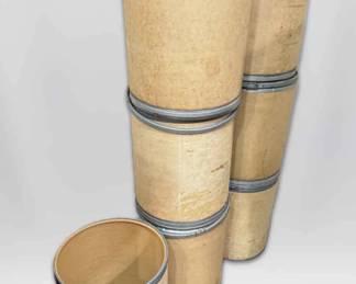 Seven 16 Diameter Fiber Drums W Lids