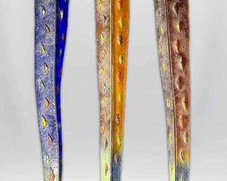 Set of 3 Cassandre Art Glass Candle Holders