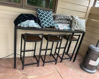 Room and board table and barstools