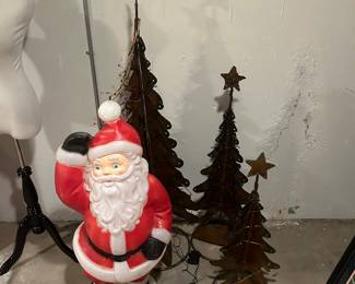 Three metal trees 
Blow mold Santa