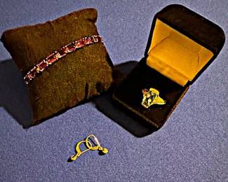 Gemstones including Amethyst, Blue Aqua Marine, Garnet, Citrine, Smoky Quartz