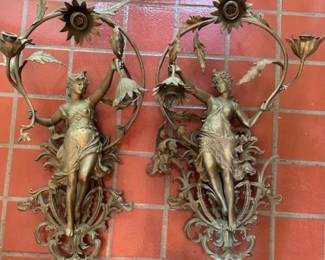 Large metal sconces