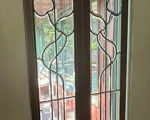 Leaded glass window panels