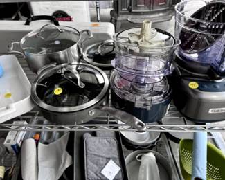 pots, pans, cuisinarts