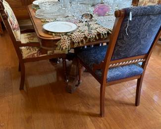 ANTIQUE TABLE AND CHAIRS