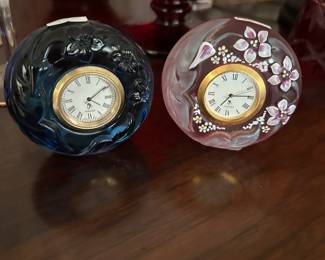 FENTON MINI HANDPAINTED CLOCKS