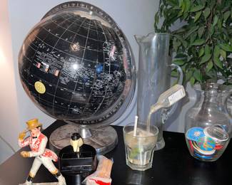 Bar Ware and interesting globe
