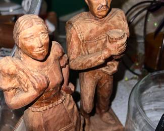 Pair of nice size carved figures