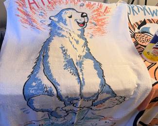 Cooooolest polar bear vintage towel