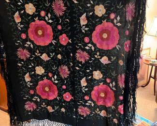 Beautifully embroidered piano shawl
