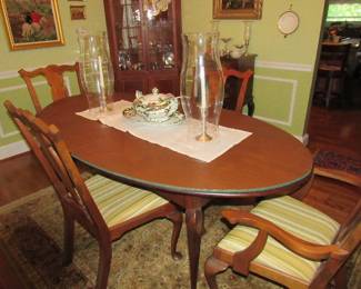 The Samuel Case dining room set - impeccable quality, excellent condition, with extra leaves and table pads