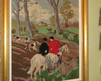 Lovely hunt scene cross stitch