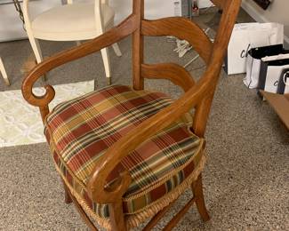 French country arm chair with custom cushion
