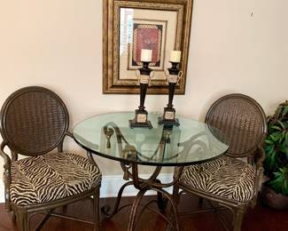 Glass Iron Dining Set