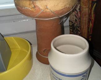 Vintage African Djembe Type Clay Drum 