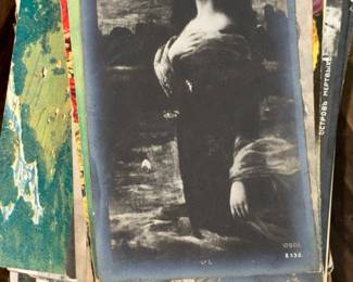 Large collection of OLD Postcards, some Russian with writing, some USA