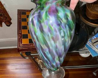 Clark G... signed art Glass vase