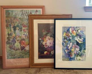 Large Floral Art Framed