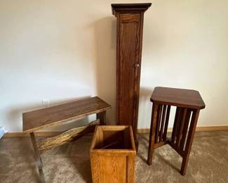 Wooden CD Cabinet Table Bench and Bin