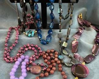 Blue And Purple Stone Necklaces And Others