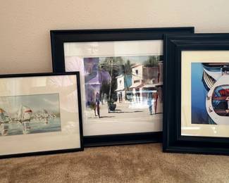 Framed Watercolor and Other Art