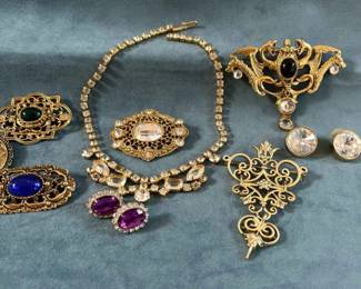 Cobachon Filigree Brooches And More