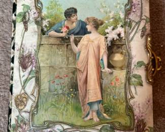 Antique Photo Album With Vintage Cards