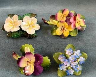Cara China Staffordshire Porcelain Floral Brooches