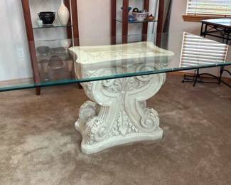 Glass Table With Plaster Base