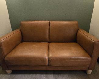 Leather Orange Loveseat