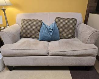 Tan Fabric Love Seat