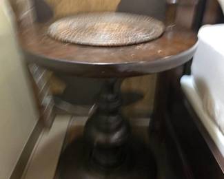 24in Round Wood Side Table