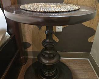 24in Round Wood Side Table