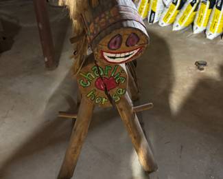 Wooden rocking horse