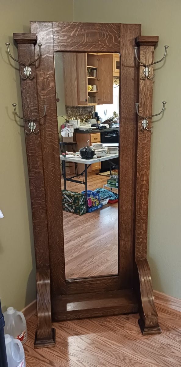 Beautiful Antique Standing Hall Mirror! 