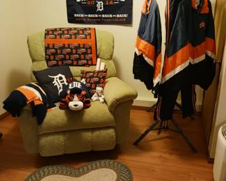 Suede Like New Lazyboy Rocker/Recliner and a Variety of Detroit Tigers Items!