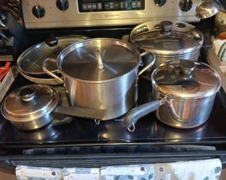 Selection of Cooking Pans. STOVE NOT FOR SALE!