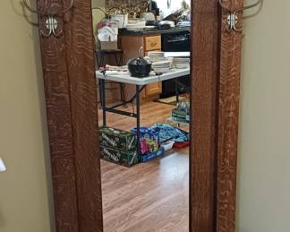 Beautiful Antique Standing Hall Mirror! 